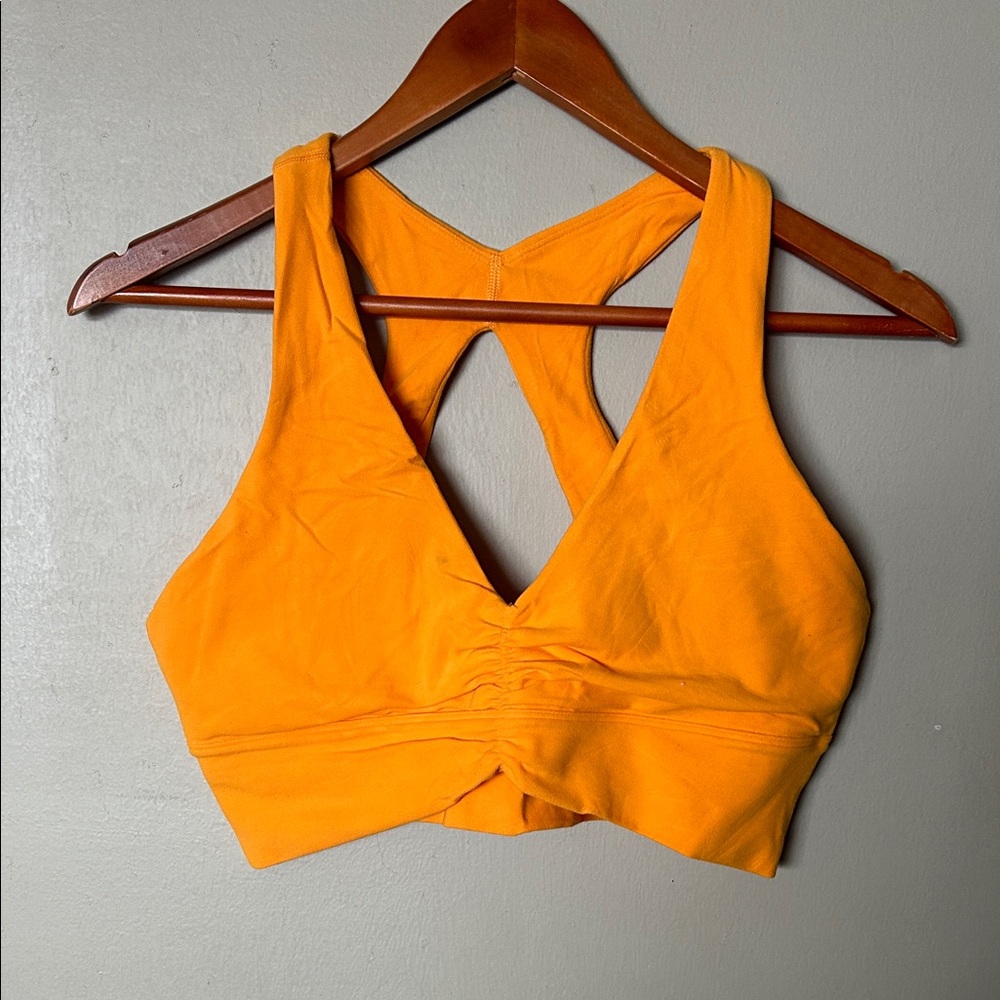Aritzia Vibrant Orange Crossback Sports Bra